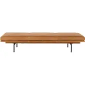 Muuto Outline daybed, konjakki nahka - musta