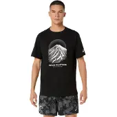 Asics Men's Fujitrail Logo Short Sleeve Top Performance Black/Cream/Carbon Lyhythihainen treenipaita L