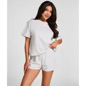 Hunkemoller Pyjamashortsit vaaleansininen / vaaleanharmaa