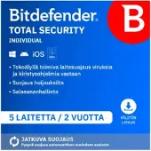 Bitdefender Total Security | 5 laitetta | 2 vuotta | Windows | Mac | Android | iOS