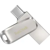 SanDisk 512GB Ultra Dual Drive Luxe, 3.2 Gen1 USB-A+C -muistitikku, 400 MB/s, hopea
