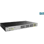 D-Link – Verkkokytkin, 24xRJ45, 2xSFP, Gigabit, PoE, 370W, harmaa (DGS-1026MP)