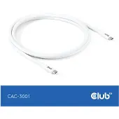 Club 3D USB4-C -kaapeli, 20 Gbps, 4K60Hz, PD3.1 240W 48V 5A, 2m, valkoinen