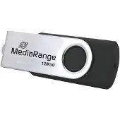 MediaRange MR1954, 128 GB, USB Type-C, 3.2 Gen 1 (3.1 Gen 1), 80 MB/s, Taittuva, Musta, Hopea