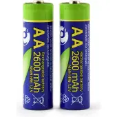 Gembird Wiederaufladbare Ni-MH-AA-Batterien, 2600 mAh, 2er (EG-BA-AA26-01)