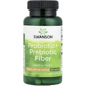 Swanson Health , Probiotikka + Prebiotinen Fibra, 500 Miljoonaa CFU, 60 Kasvispillereitä