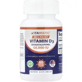 Vitamatic , Vitamiini D3, 50,000 IU, 60 Kasviskapselia