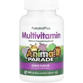 NaturesPlus , Animal Parade, Lasten syöpävälitteinen monivitamiini, Viini, 180 eläinmuotoinen tabletti