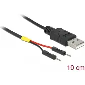 DeLOCK – USB-virtakaapeli Type-A uros > 2 x pinniotsake uros erillisellä virralla 10 cm (85400)