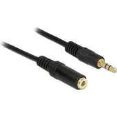 DeLOCK 3.5mm M-F, 1m, 3.5mm, Uros, 3.5mm, Naaras, 1 m, Musta (83764)