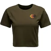 Black Diamond W Faded Crop Ss Tee Dark Moss - L