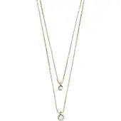 Pilgrim Lucia Recycled 2-In-1 Crystal Necklace - Gold - ONE SIZE
