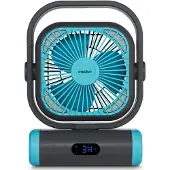 Medion LIFE table fan with 20 W battery, 110° oscillation and gray-blue remote control E10 TF (MD 12065) (50078408)