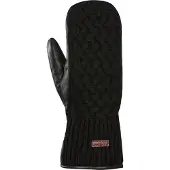 Kombi Women's Ariana Leather and Knit Mittens Black Arkihanskat L