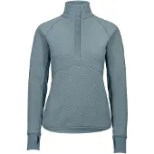 Johaug Women's Fusion Pile Henley Green/blue Välikerrospuserot M