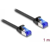 DeLOCK – RJ45 Flat Patch Cable plug to plug Cat.6A flexible 1 m black (80175)