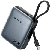 Vention 10000mAh 35W - virtapankki USB-C-kaapelilla (harmaa)