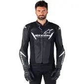 Alpinestars Faster V3 -Yhd. Nahkaa Takki Musta/Valkoinen Miehet, size 58