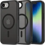 TechProtection iPhone 16e/17e Magmat Kotelo - MagSafe-yhteensopiva - Matta Musta