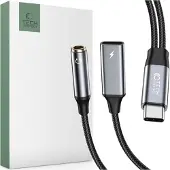 Tech-Protect UltraBoost USB-C – 3,5 mm & USB-C adapteri 60W - Musta