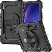 Tech-Protect Samsung Galaxy Tab S9/S9 FE/S10 FE/S10 Lite Solid360 -hybridikotelo ja hihna - musta