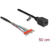 DeLOCK – Cable RJ45 jack to wire end ferrules Cat.5e 50 cm black (88005)