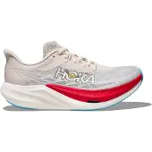 Hoka One One Rocket X 3 White Red SS26 Unisex Shoes, Size EU 42 2/3