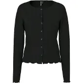 Pieces Pcmarie Ls Poin Cardigan Jrs Noos Bc - Black - L