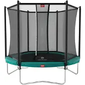 Berg trampoliini Favorit, sis. Comfort turvaverkon 280 cm vihreä