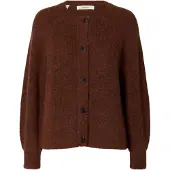 Selected Slwlulu Ls Knit Short Cardigan Noos - Burgundy - XL