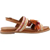 Carmela for woman. 16319802-CAMEL Sandals 163198 brown (37), Flat, Buckle, Casual