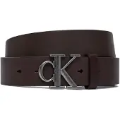 Calvin Klein Vyö 'Smooth Monogram Buckle' tummanruskea