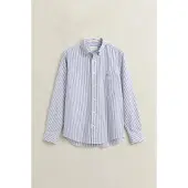 Gant Reg Poplin Stripe Shirt - Blue - L