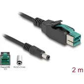 DeLOCK 80496, USB, DC 5.5, 1 m, Musta