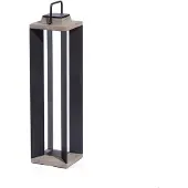 LES JARDINS LED-aurinkolamppu Teckalu, harmaa/musta, 60 cm himmennettävä, Musta, Alumiini,