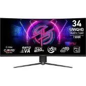 MSI MPG 346CQRFDE X24, 86,4 cm (34"), 3444 x 1440 pikseliä, UltraWide Quad HD, LED, 0,5 ms, Musta (9S6-3DD94M-002)