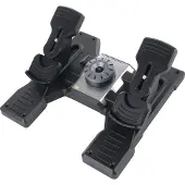 Saitek Pro Flight Rudder Pedals -lentopolkimet PC:lle, musta/hopea