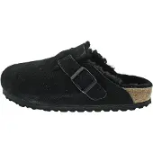 Birkenstock for woman. 259883 Boston Shearling Leather Clogs (Narrow Fit) black (40), Flat, Suede, None, Casual