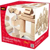 BRIO 30113 Byggeklodser, Natur, 50 Stk. - Beige - ONE SIZE
