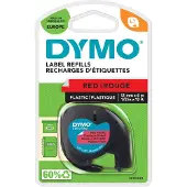 Dymo LT Muovi, Musta punaisella, Polyesteri, Belgia, , LetraTag 100T, LetraTag 100H, 1,2 cm (S0721630)