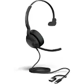 Jabra Evolve2 50 UC -langaton monokuuloke + USB-A/C-sovittimet, musta