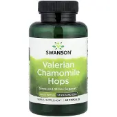 Swanson Health , Valerian Chamomile Hops, Standardized, 60 Pillereitä