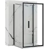 REA Rapid Fold Black Seinään Kiinnitettävä Suihkukaappi 90x80