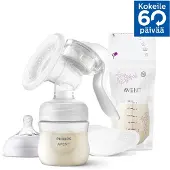 Philips AVENT Manuaalinen Rintapumppu + Tarvikkeet White One Size Valkoinen One Size Pojat, Tytöt