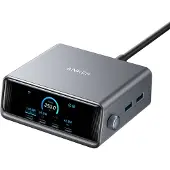 Anker 250W Prime Charger, GaN-pöytälaturi, 4x USB-C, 2x USB-A, tummanharmaa/hopea