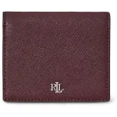 Ralph Lauren Crosshatch Leather-Cmpct Wallet-Wlt - Burgundy - ONE SIZE
