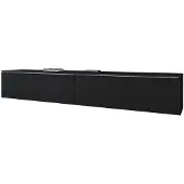Bratex 180 cm TV-taso olohuoneeseen, vetimetön, mattapintaiset, mustat MDF-kalanruotokuvioiset etuseinät