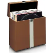 Lenco TTA-301 -suojalaukku vinyylilevyille, ruskea/valkoinen
