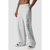 ICANIWILL Grit Wide Pants, Light Grey Melange