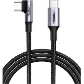 UGREEN USB-C - USB-C -kaapeli, kulmikas, 5A, 100W, PD puhelimelle ja kannettavalle, 2M